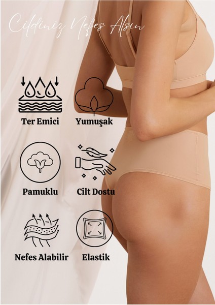 Easy Cotton Trim Highrise Yüksek Bel Tanga 5'li Paket