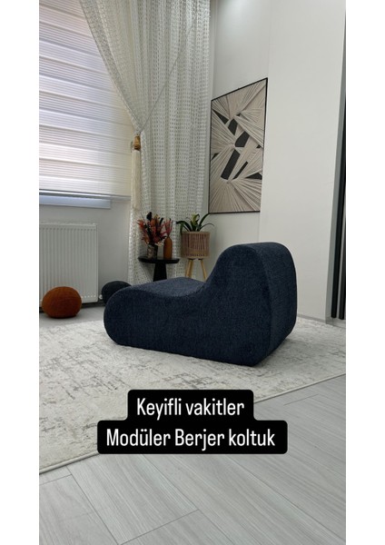 Tekli Mavi Bukle Aktivite Salon Balkon Ofis Berjer Koltuk Tv Dinlenme Koltuğu