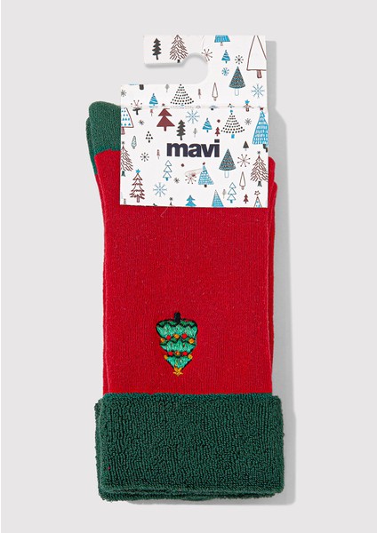 Yılbaşı Temalı Kırmızı Bot Çorabı 1912192-29579 modelleri