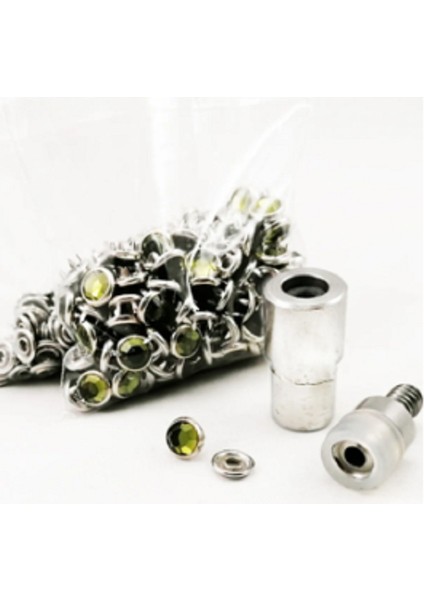 Kristal Taşlı Giysi Kot ve Ev Tekstili Süsleme Malzeme Kiti - Yeşil- 150 Adet