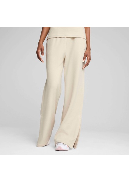 Kadın Bej Puma Her High-Waist Straight Pant Bej Kadın Eşofman Altı