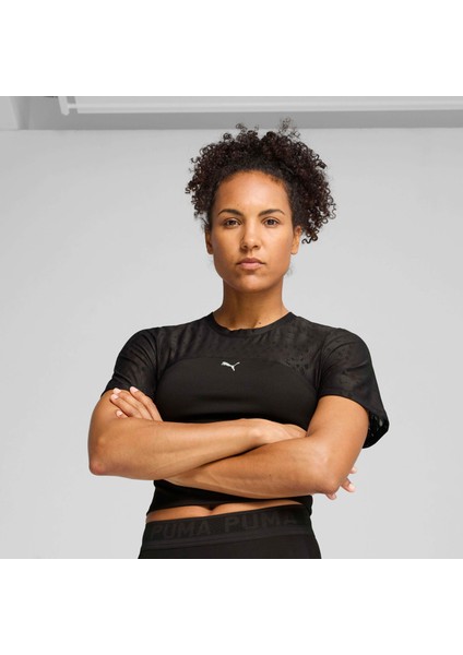 Kadın Siyah Puma Lace Top - Short Siyah Kadın Crop