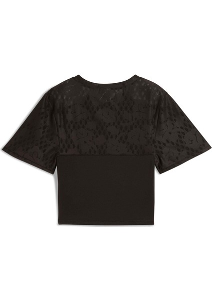 Kadın Siyah Puma Lace Top - Short Siyah Kadın Crop