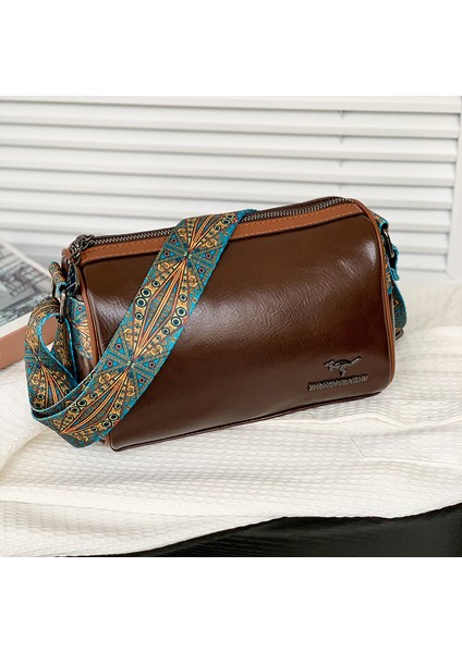 Kadın Vintage Çanta Büyük Kapasiteli Omuz Crossbody Çanta (Yurt Dışından)