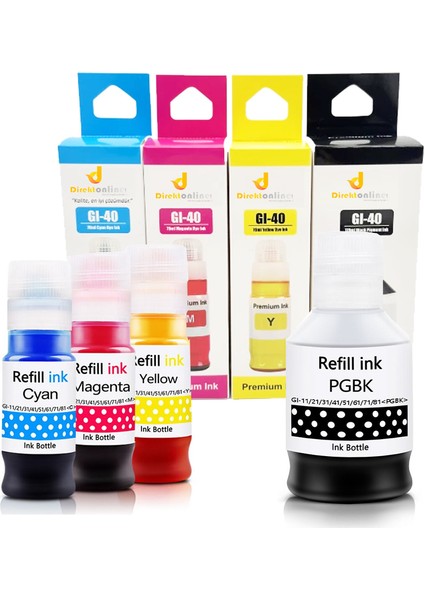 Canon Gı-40/pixma G5040 4 Renk Muadil Mürekkep