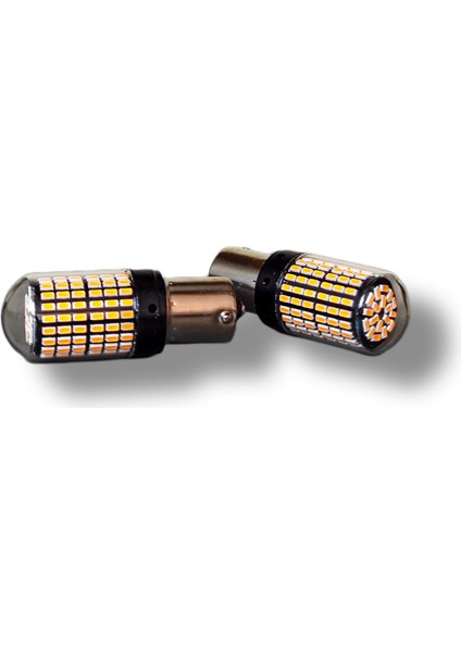 Turuncu LED Sinyal Ampulü 144 Ledli Amber LED 93 Ampul 12V 2 Adet