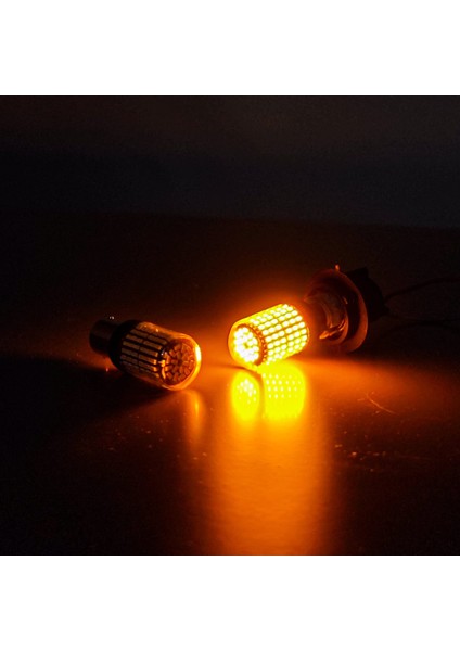 Turuncu LED Sinyal Ampulü 144 Ledli Amber LED 93 Ampul 12V 2 Adet