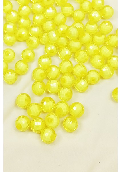 Dünya Boncuk Içten Boncuklu Bileklik Çanta Boncuğu 10 mm 50 gr Sarı - BNC464