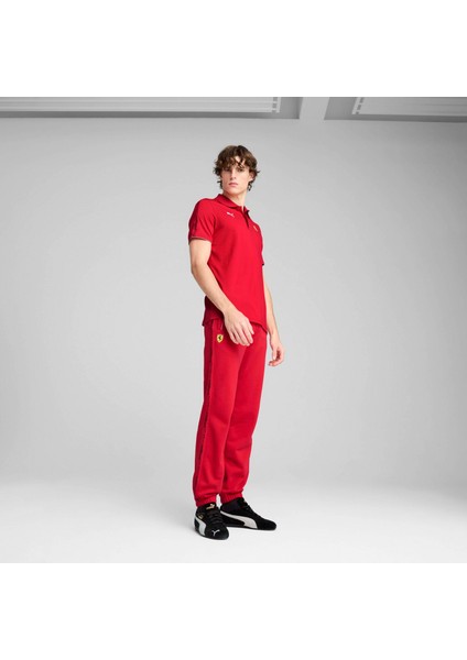 Erkek Kırmızı Puma Ferrari Race Cloudspun Polo Kırmızı Erkek Polo T-Shirt
