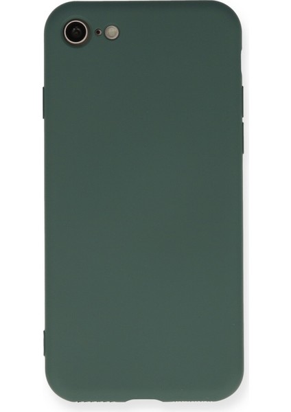 Apple iPhone 7 Kılıf Silikon Kılıf Yumuşak Kılıf Içi Kadife Lansman - Koyu Yeşil