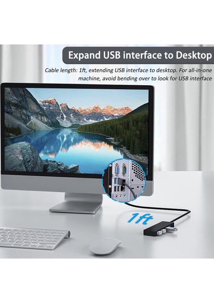 Bağlantı Noktalı USB Hub, USB 3.0 Hub USB Ayırıcı Dizüstü Bilgisayar, Flash Sürücü, Hdd, Konsol, Yazıcı, Kamera, Klavye Için USB Genişletici (Yurt Dışından)