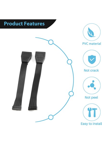 2 Adet Küçük Mini USB 3.0 19/20PIN Dahili Uzatma Başlık Adaptör Kablosu USB 20PIN Uzatma Kablosu Anakart Için 15 cm (Yurt Dışından)