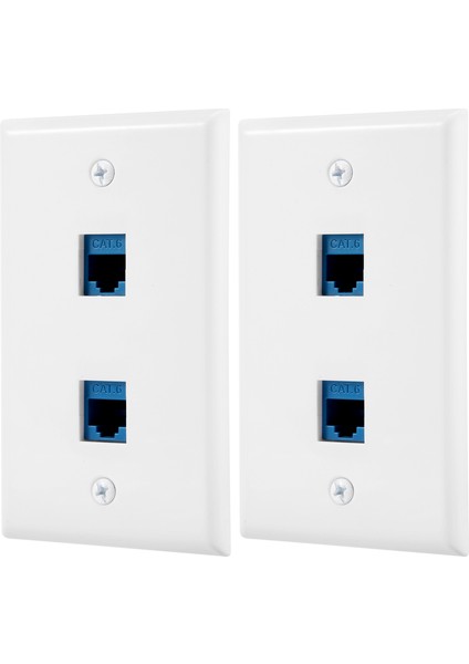 2'li Paket 2 Bağlantı Noktalı Ethernet Duvar Plakası, RJ45 Cat6 Dişi - Dişi Jak Sıralı Bağlayıcı Yüz Plakaları, 2 Bağlantı Noktalı (Yurt Dışından) modelleri
