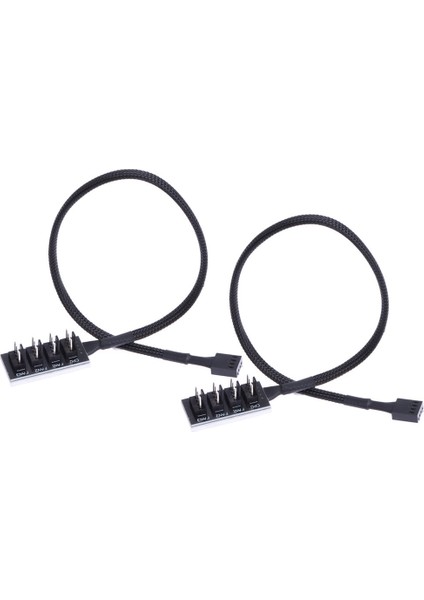 Bilgisayar Kasası Fan Hub Bir Nokta Dört Pwm Fan Hub Paketi Naylon Ağ 4pin Sıcaklık Kontrolü Bir Sürükleme Dört 40CM (Yurt Dışından)