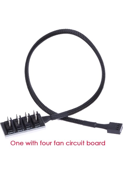 Bilgisayar Kasası Fan Hub Bir Nokta Dört Pwm Fan Hub Paketi Naylon Ağ 4pin Sıcaklık Kontrolü Bir Sürükleme Dört 40CM (Yurt Dışından)
