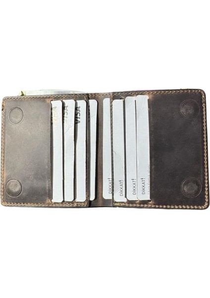 Deri Cüzdan Para Koyma Bölmeli Kartlık ve Mıknatıs Kapama - Unisex