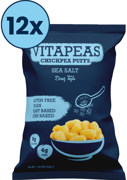Vitapeas Deniz Tuzlu Nohut Cipsi 55 gr x 12