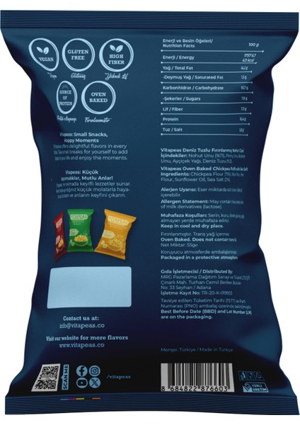 Vitapeas Deniz Tuzlu Nohut Cipsi 55 gr x 12 fırsatları
