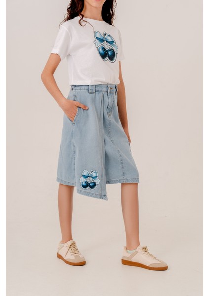 Kız Çocuk Sağ Üst Parçalı Kot Etek 2602 fiyatları