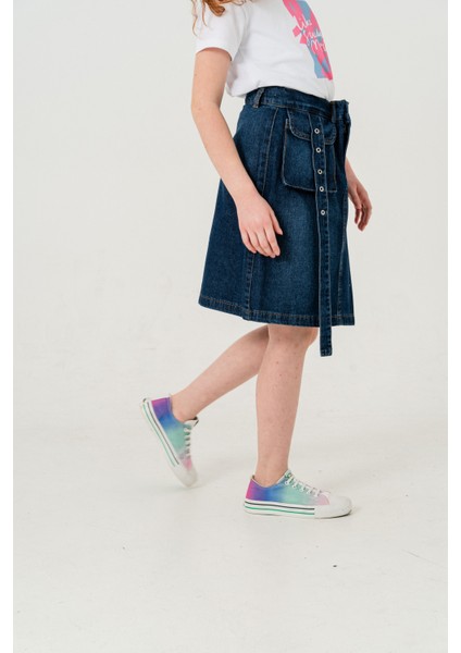 Kız Çocuk Sol Pileli Kot Etek 2955 fiyatları