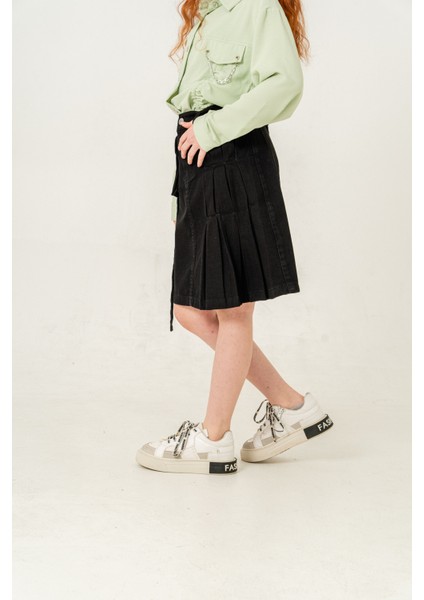 Kız Çocuk Sol Pileli Kot Etek 2955 fiyatları