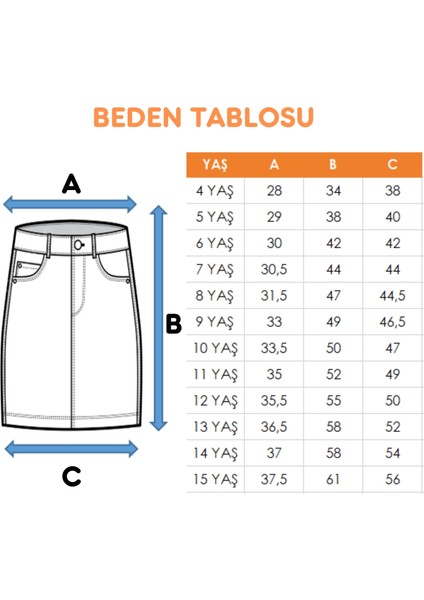 Kız Çocuk Sağ Üst Parçalı Kot Etek 2602 modelleri