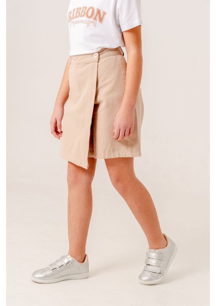 Kız Çocuk Renkli Keten Şort Etek 2876 fiyatları