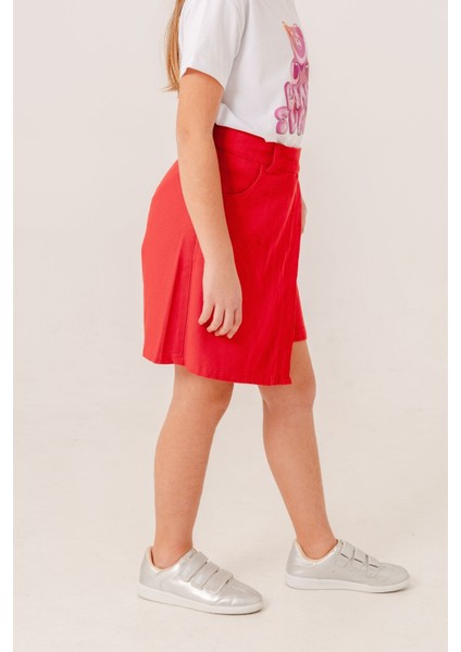 Kız Çocuk Renkli Keten Şort Etek 2876 fiyatları