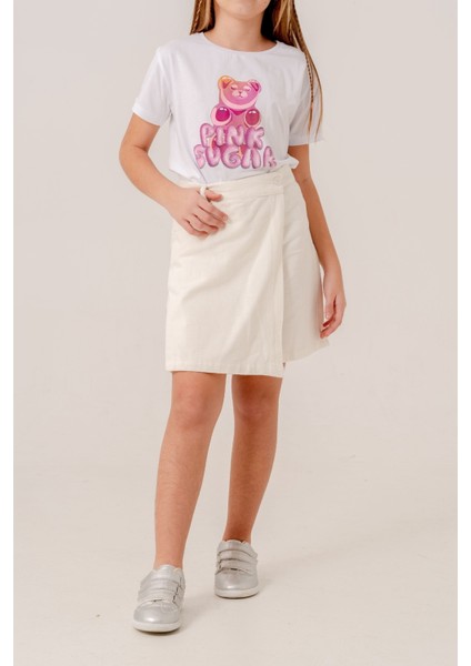 Kız Çocuk Renkli Keten Şort Etek 2876 fiyatları