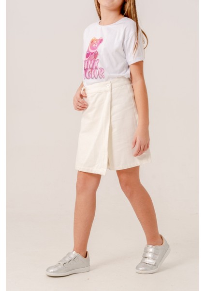 Kız Çocuk Renkli Keten Şort Etek 2876 modelleri