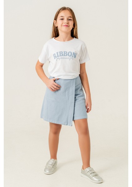 Kız Çocuk Renkli Keten Şort Etek 2876