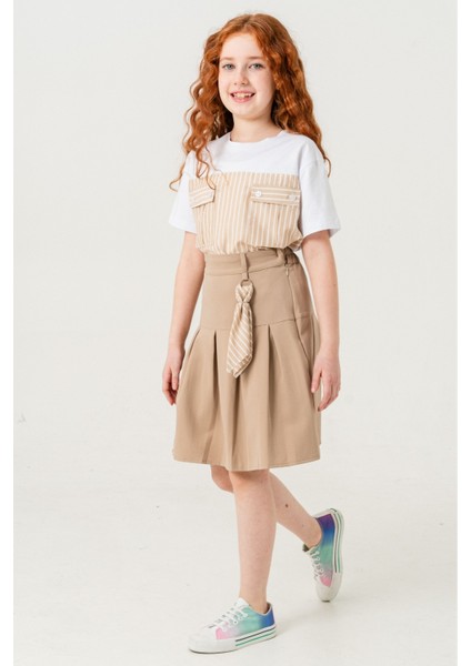 Kız Çocuk Pileli Keten Etek 2957 fiyatları