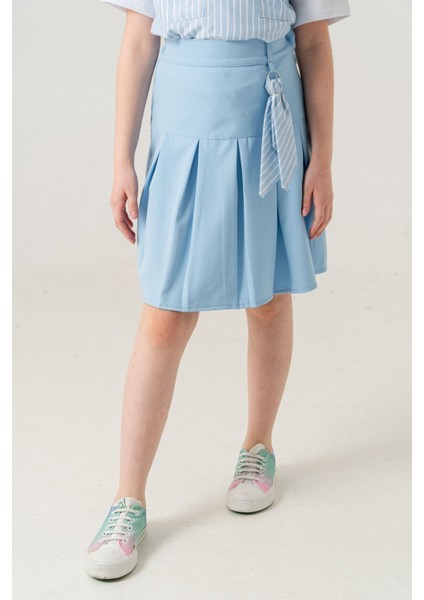 Kız Çocuk Pileli Keten Etek 2957 modelleri