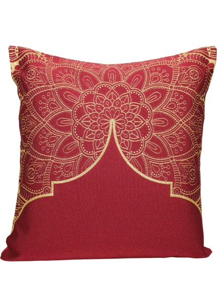 Belıeve Ramazan Jakarlı Dokuma Goblen Dekoratif Kırmızı Kırlent 45 x 45