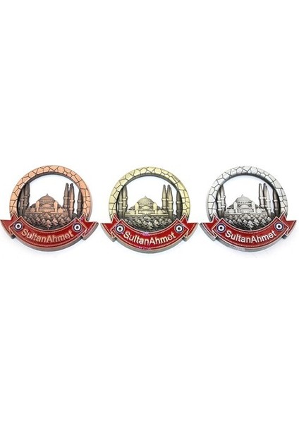 Istanbul Temalı Metal Magnet Sultanahmet Yuvarlak Tasarımlı