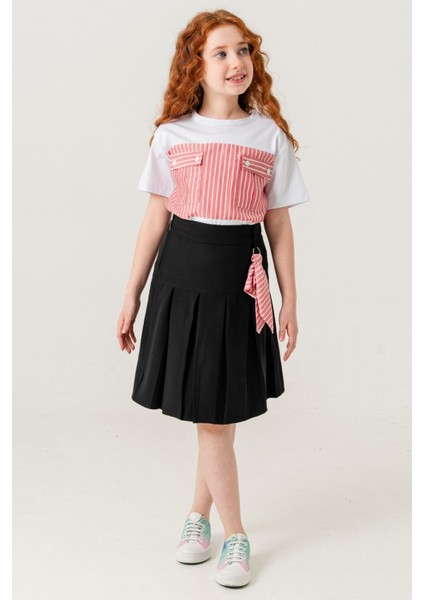 Kız Çocuk Pileli Keten Etek 2957 fiyatları