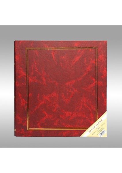 50 Yaprak [100 SAYFA]-31x32 cm Manyetik Yapışkanlı Ciltbezli Fotoğraf Albümü Bordo
