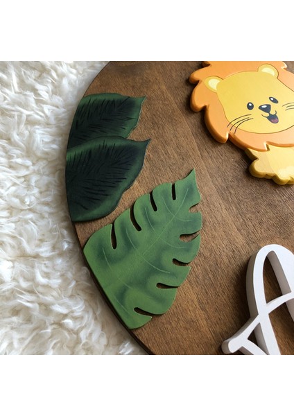 İsme Özel Hediyelik, Aslan ve Yaprak Temalı Ahşap Bebek Hastane Kapı Süsü fırsatları