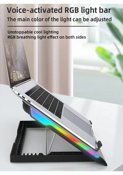 Şok Soğutma Profesyonel Dizüstü Bilgisayar Notebook Soğutucu Laptop Stand Işıklı Oyuncu Laptoplarına Özel Tek Büyük Fanı Ile Hızlı Soğutma 2 USB Giriş S601