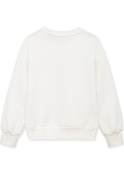 Mickey Mouse Baskılı Bej Sweatshirt 7S10035-80194