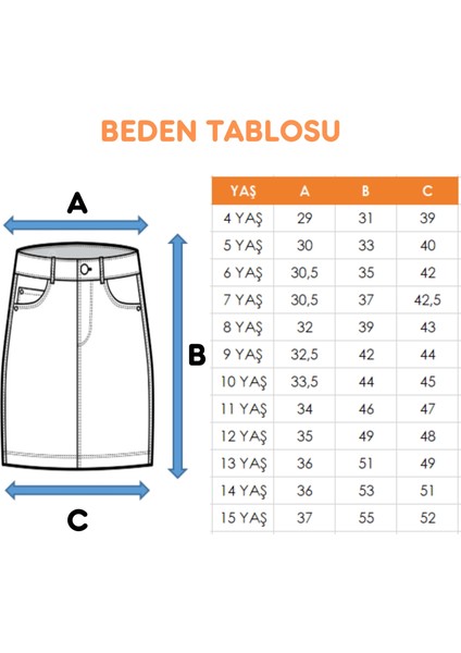 Kız Çocuk Körük Cepli Kot Etek 2601 fırsatları