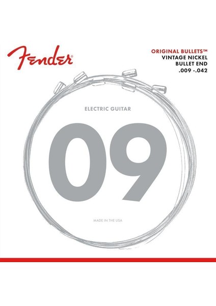 Fender 3150L Original Bullets Elektro Gitar Teli Pure Nickel Bullet End Gauges .009-.042