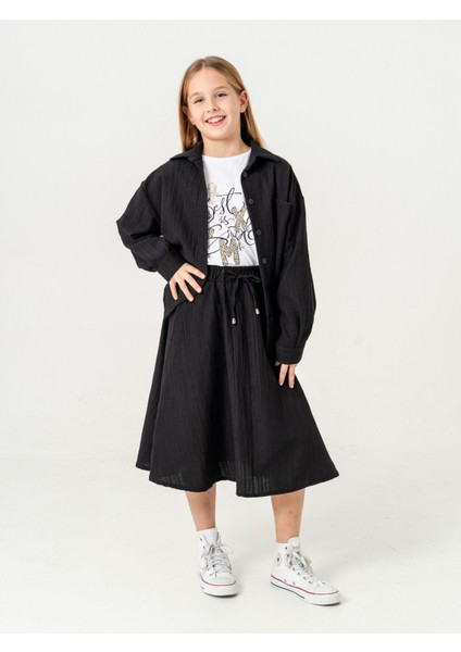 Kız Çocuk Kloş Keten Etek 2951
