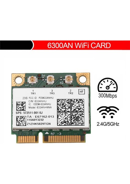 6300AGN 633ANHMW Kablosuz Wifi Kartı Mini Pcıe Kartı 802.11A/G/N 2.4g + 5.0 Ghz Lenovo Thinkpad T410 T420 T430 X220 Y460 (Yurt Dışından) fırsatları