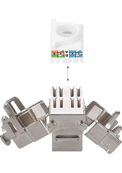 Keystone Modül Jakları - 12 Parça CAT6A Korumalı Keystone Jakı RJ45 Cat 6A Ethernet Modülü 10 Gbit Metal Muhafazalı (Yurt Dışından)