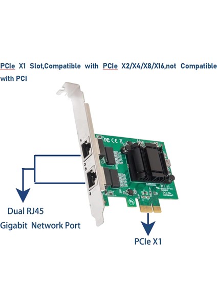 Windows Için 82571EB Lan Nıc Kartı ile 2 Bağlantı Noktalı Gigabit Pcıe Ağ Kartı 1000M Çift Bağlantı Noktalı Pcı Express Ethernet Adaptörü (Yurt Dışından) fiyatları