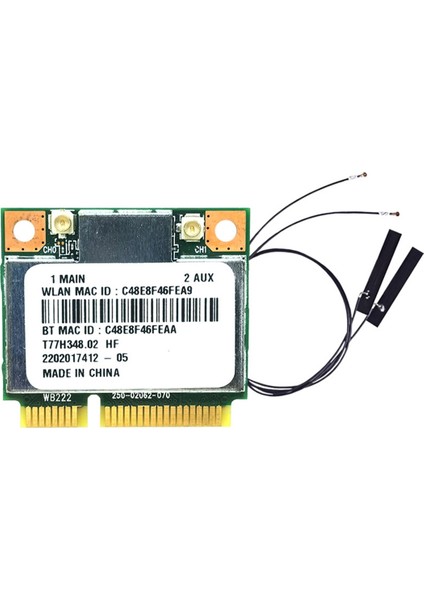 AR5B22 AR9462 Wifi Kartı + Dahili Antenler 300MBPS 2.4g/5g Çift Bant Bt4.0 Mini Pcl-E Wifi Adaptörü Windows7/8/10 Için (Yurt Dışından)