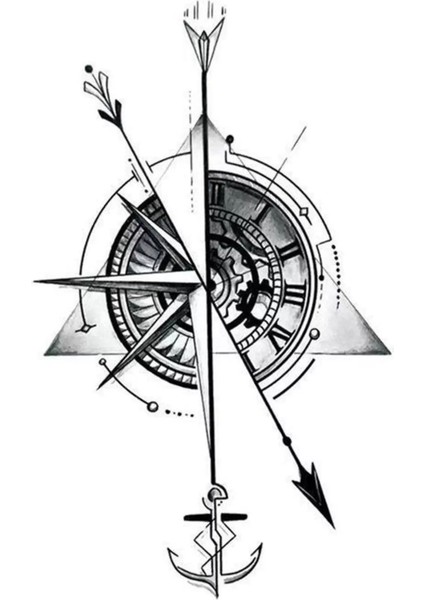 Minimal Pusula Geçici Dövme Tattoo