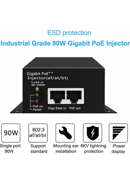 90W Hi-Power Gigabit Poe++ Enjektör (Af/at/bt) Poe Güç Kaynağı Ip Kamera Ap Abd Fişi (Yurt Dışından) fiyatları