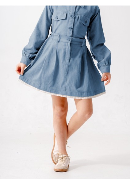 Kız Çocuk Garnili Kot Etek 2603